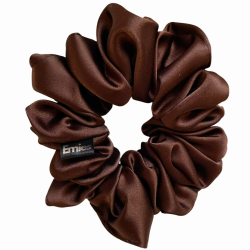Hnědá saténová scrunchie