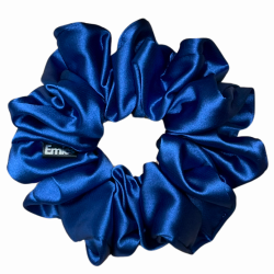 Královsky modrá saténová scrunchie