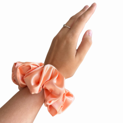 Meruňková saténová scrunchie do vlasů | Emies